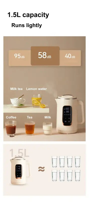 1.5 L Electric Stainless Steel Thermostatic Heat Preservation Kettle Teapot