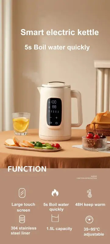 1.5 L Electric Stainless Steel Thermostatic Heat Preservation Kettle Teapot