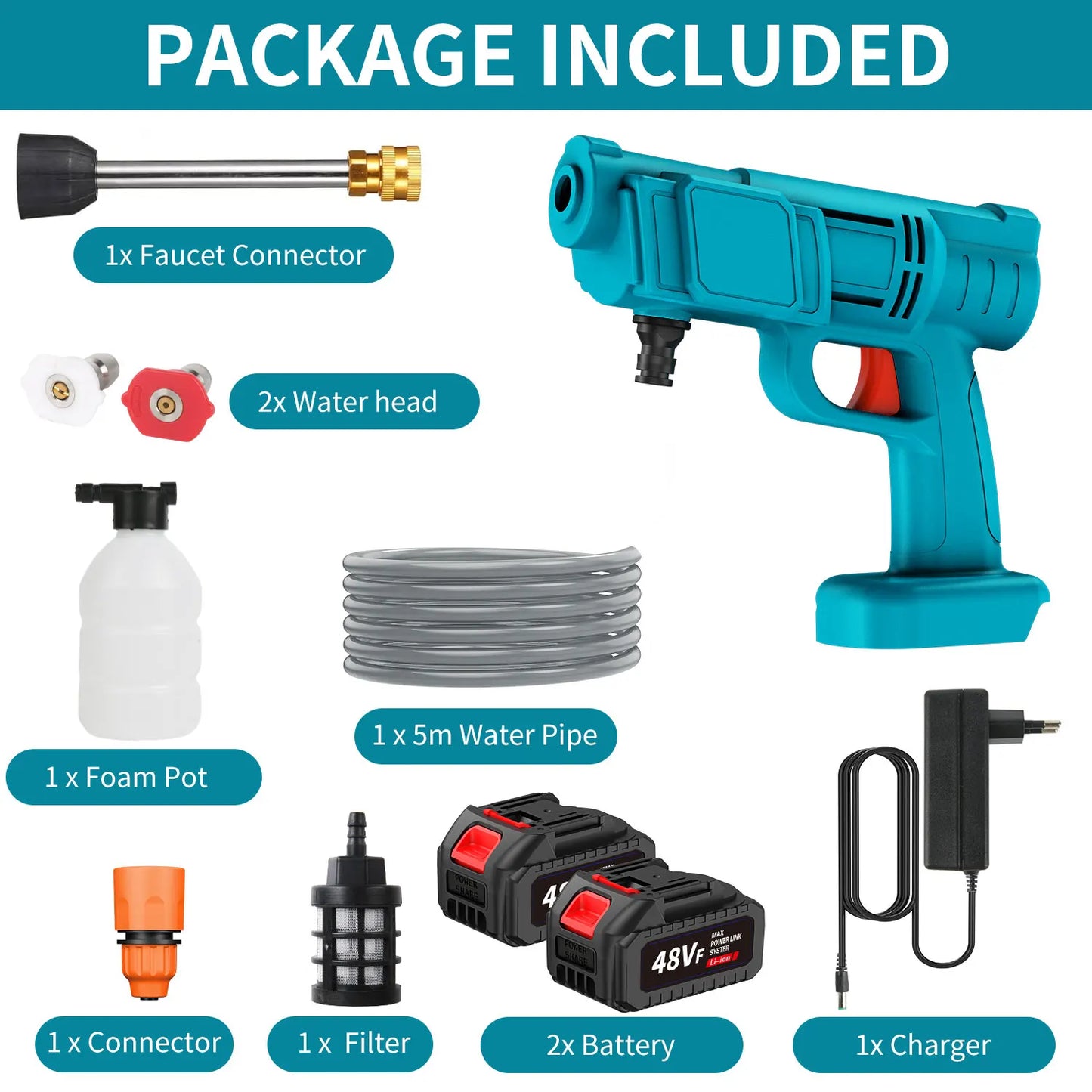 cordless pressure washer 200BAR portable water gun