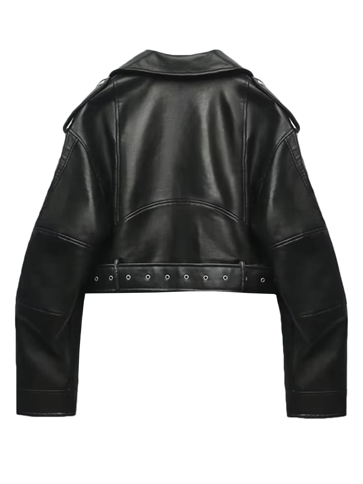 High Street Style Faux Leather Women's Jacket
