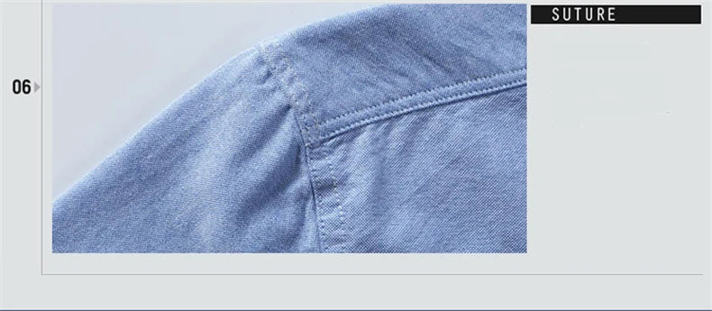 Cotton Oxford Long Sleeve Plaid Striped Casual Shirts For Men