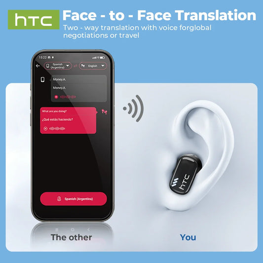 HTC wireless earbuds translator with 10mm dynamic drivers