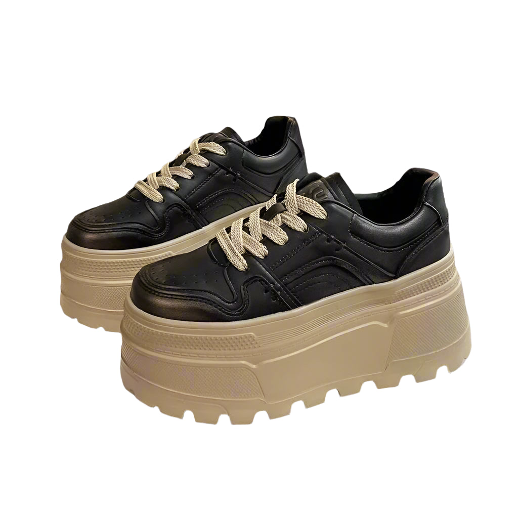 High Platform 8CM Lace-up Sneakers for Women - Front Profile