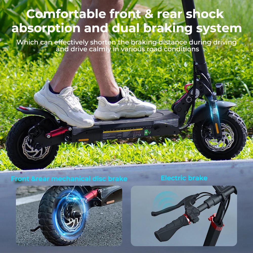 iScooter iX3 800 W Powerful Electric Kick Scooter 10 inch Tubeless 40 km/h For Adults