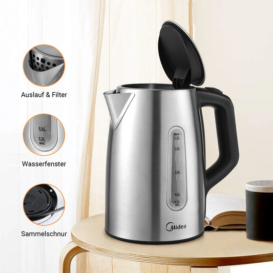 Midea Stainless Steel Kettle with Temperature Setting And Vast Volume