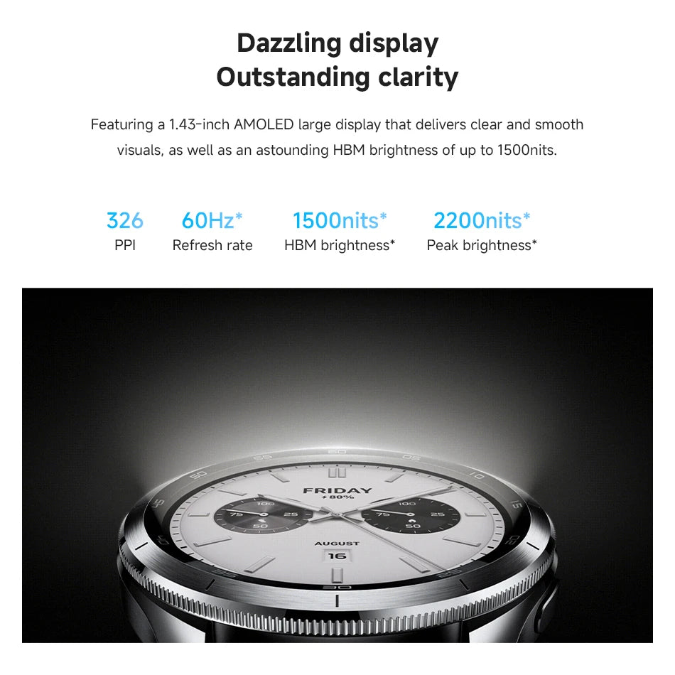 Xiaomi Smart Watch S4 Wireless AMOLED Display Versione Globale 1.43