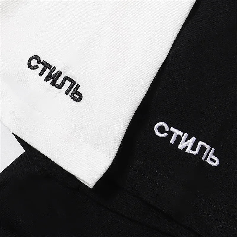 Best Top Quality Elegant Men's Classic Simple Oversize Letters Embroidery T-Shirt