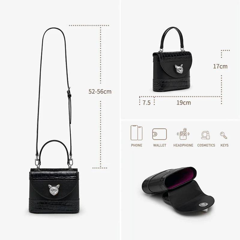 Sac à main Bafelli en cuir de crocodile pour femme