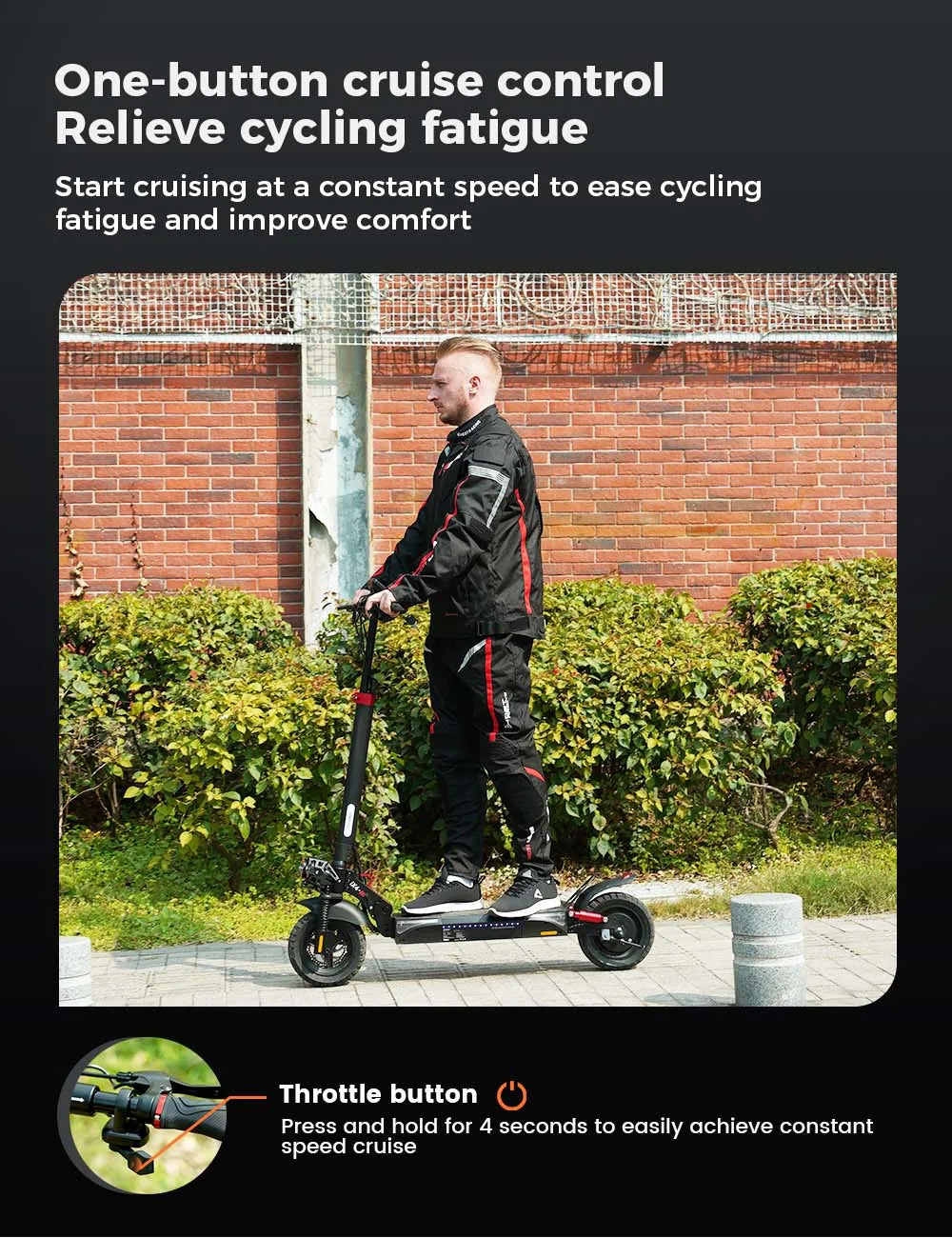 iScooter iX3 800 W Powerful Electric Kick Scooter 10 inch Tubeless 40 km/h For Adults