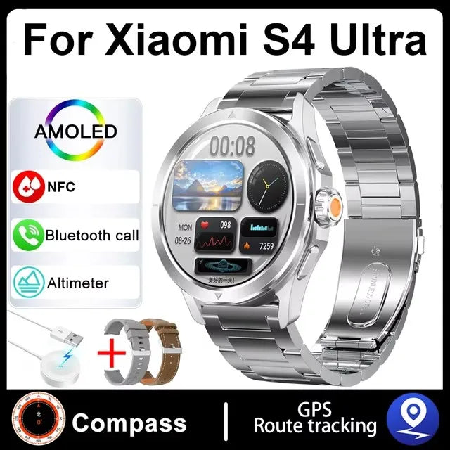 Smartwatch For Xiaomi S4 Ultra 1.53 inch AMOLED NFC GPS Compass Heart rate Tracking