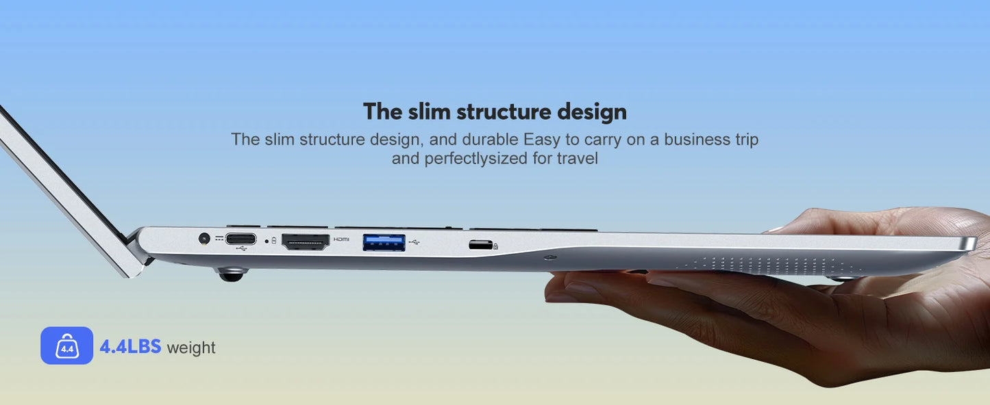 Ordinateur portable Acemagic 17,3 pouces avec processeur quad-core hautes performances (12e génération) Alder Lake