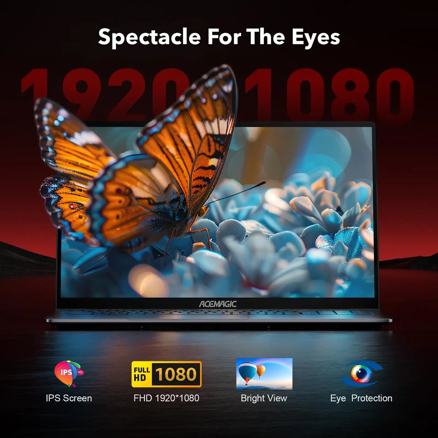Acemagic Gaming Notebook Windows 11 Back light Laptop AMD Ryzen 7 5700U (Beat i7-1265U) Full HD 1920x1080