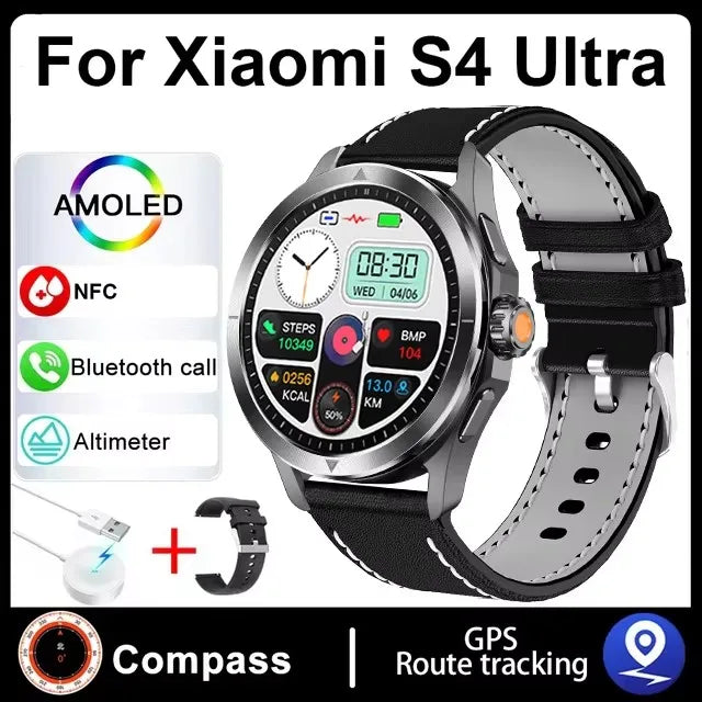 Smartwatch For Xiaomi S4 Ultra 1.53 inch AMOLED NFC GPS Compass Heart rate Tracking