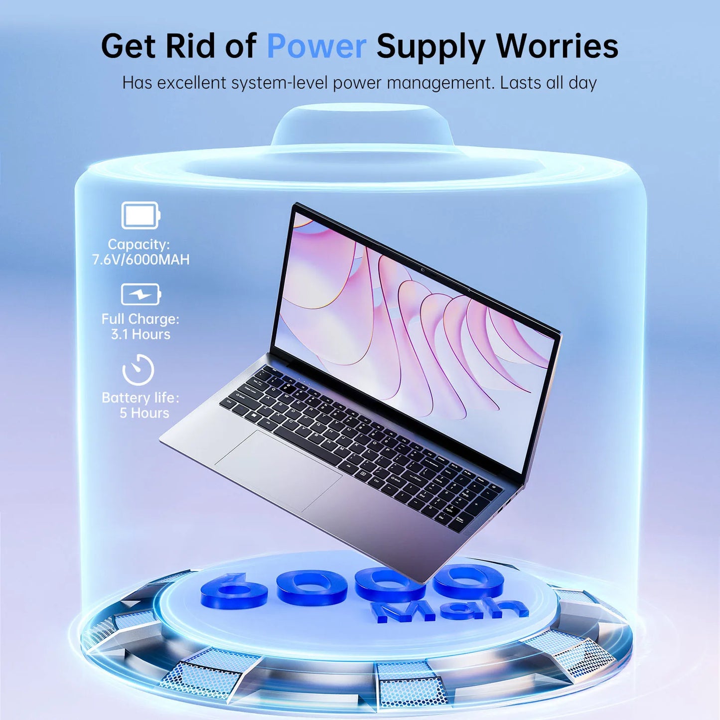 Ordinateur portable Acemagic 17,3 pouces avec processeur quad-core hautes performances (12e génération) Alder Lake