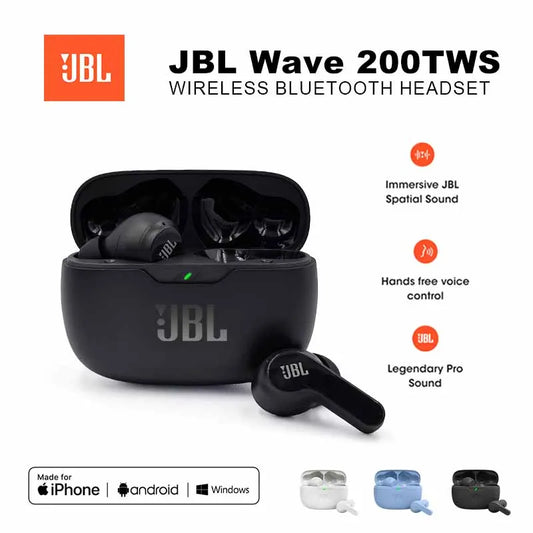 Original JBL Wave 200 TWS Wireless Bluetooth 5.0 Earbuds With Mic