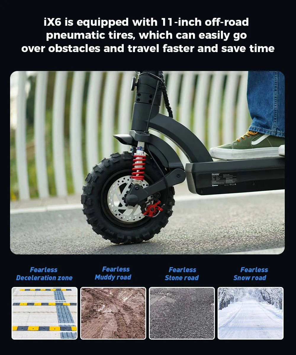 iScooter iX3 800 W Powerful Electric Kick Scooter 10 inch Tubeless 40 km/h For Adults