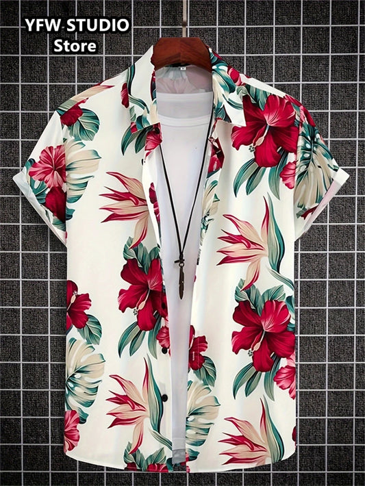 Fashion 3D Printed Summer Hawaiian Short Sleeve Beach Blouse Shirt