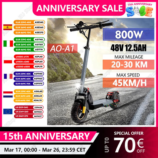 New City Mobility Electric Scooter 800 W One button folding Max speed 45 km/h