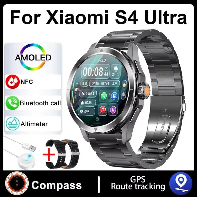 Smartwatch For Xiaomi S4 Ultra 1.53 inch AMOLED NFC GPS Compass Heart rate Tracking