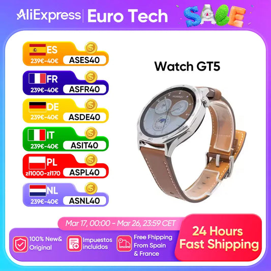 Huawei Waterproof GT5 Smartwatch 41mm 46mm 1.43'' AMOLED Display Wireless charging