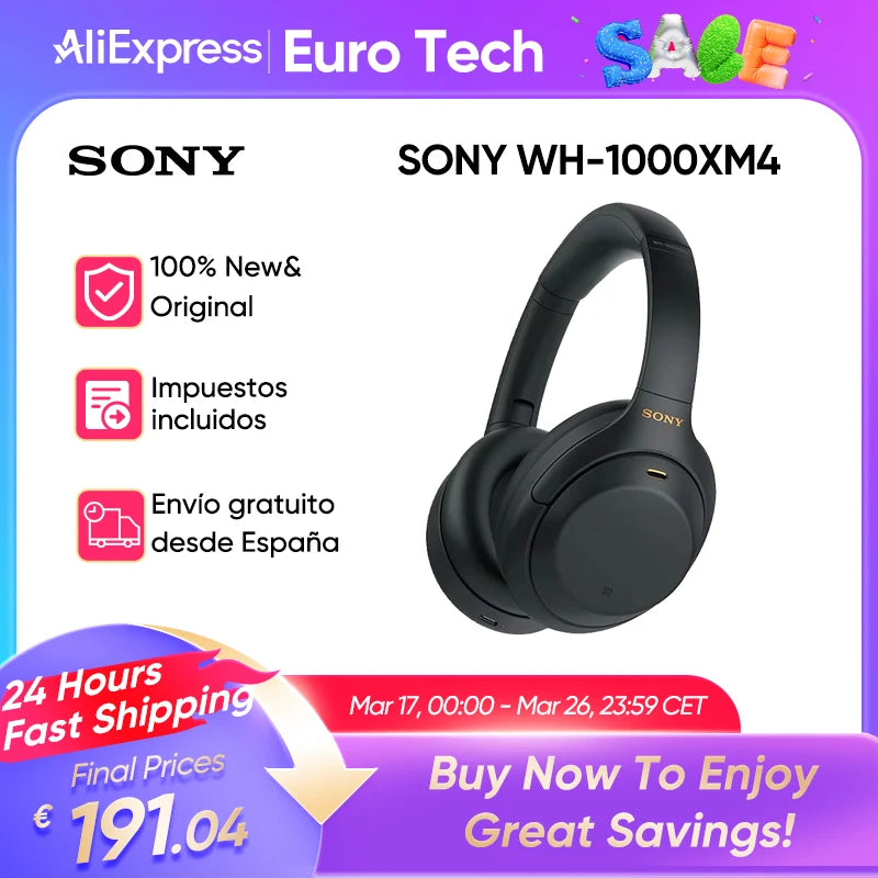 SONY WH-1000XM4 Wireless Noise Canceling Headphone Multi-point Bluetooth Connection Built-in microphone