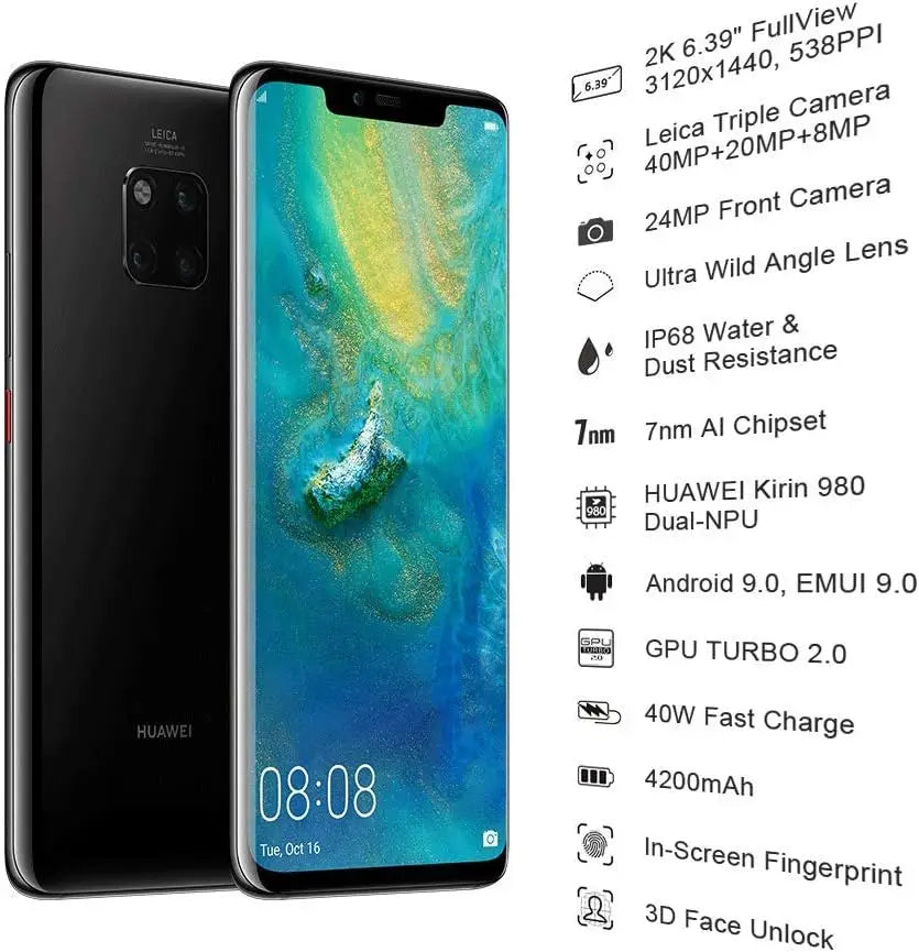 HUAWEI Mate 20 Pro Smartphone Global Version 6.39 inch 40MP Camera Google Play NFC