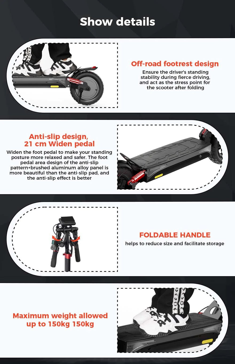 iScooter iX3 800 W Powerful Electric Kick Scooter 10 inch Tubeless 40 km/h For Adults