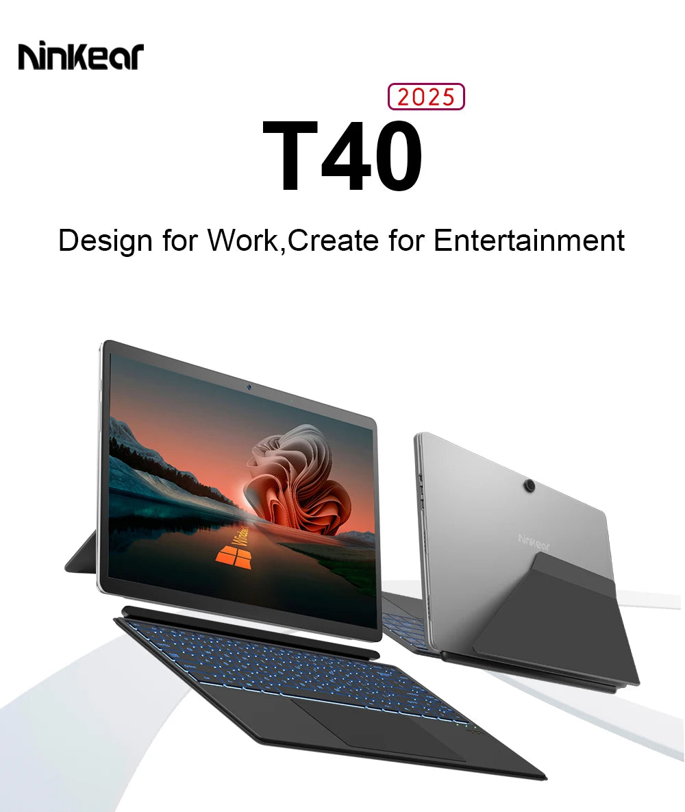 Ninkear T40 2 in 1 Backlight Laptop Touch Screen N100 14 Inch