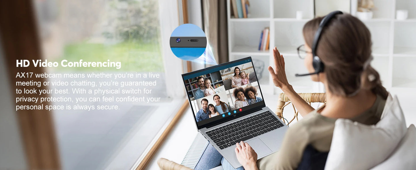 Ordinateur portable Acemagic 17,3 pouces avec processeur quad-core hautes performances (12e génération) Alder Lake