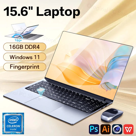 xiaman Celeron Windows 11 Fingerprint Laptop 15.6" For Business And Home Work