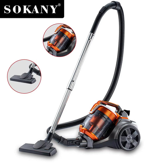 Household Vacuum Cleaner With Multi-Cyclonic Filtration Cored For Carpets and Floor