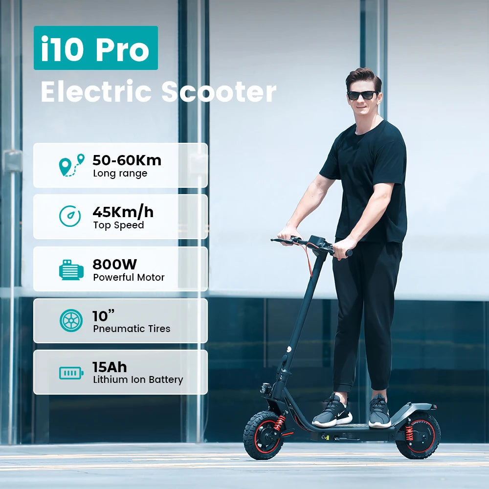 iScooter i10 Pro 800 W Max Range Powerful Electric Kick Scooter 60 km/h With USB