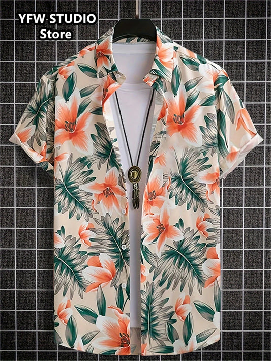 Fashion 3D Printed Summer Hawaiian Short Sleeve Beach Blouse Shirt