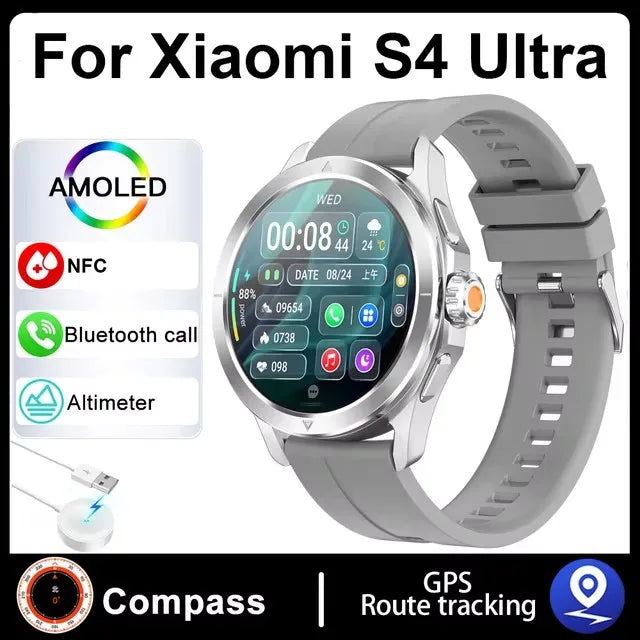 Smartwatch For Xiaomi S4 Ultra 1.53 inch AMOLED NFC GPS Compass Heart rate Tracking