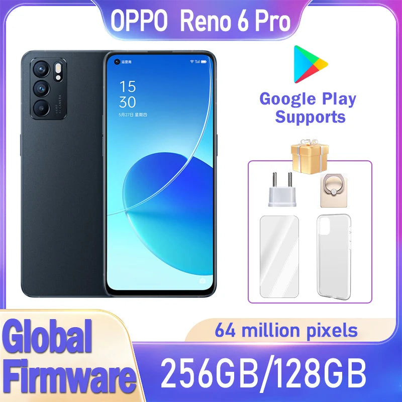 OPPO Reno 6 Pro 5G smartPhone Global firmware  Rear camera 64MP MTk Dimensity 1200 4500mAh battery