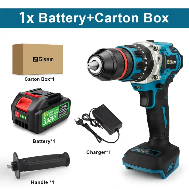 Brush-less Electric Impact Drill Ice Breaking Fishing Cordless Screwdriver - 1 Battery Set / CHINA