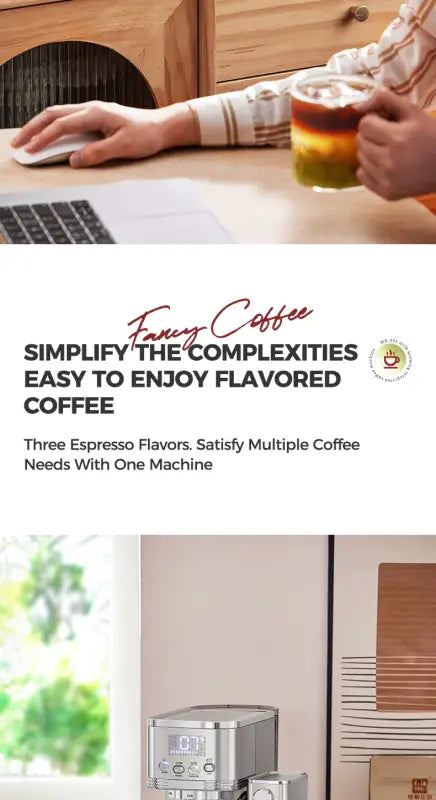 Cafelffe 3in1 Automatic Milk Froth Ground Coffee Stainless Steels 20 Bar