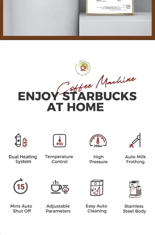 Cafelffe 3in1 Automatic Milk Froth Ground Coffee Stainless Steels 20 Bar