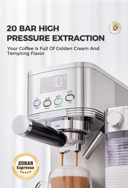 Cafelffe 3in1 Automatic Milk Froth Ground Coffee Stainless Steels 20 Bar