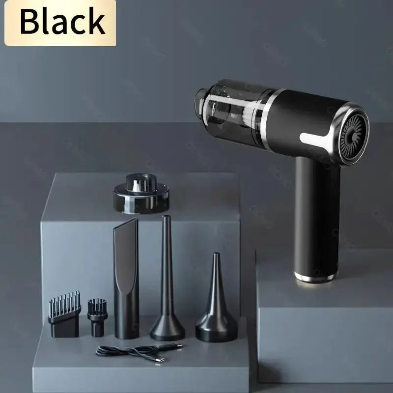 Car Vacuum Cleaner 120000PA Powerful Cleaning Machine Mini Wireless Portable Hand held for Home Appliance - Black Pro