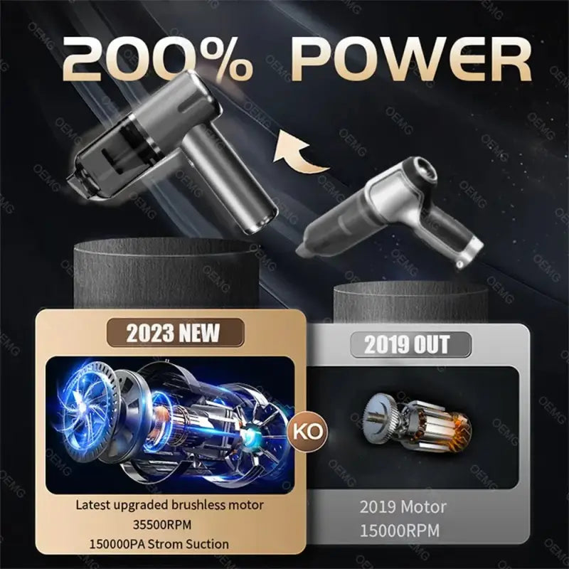 Car Vacuum Cleaner 120000PA Powerful Cleaning Machine Mini Wireless Portable Hand held for Home Appliance