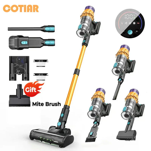 Cotiar Cordless Vacuum Cleaner With LED Capacity Display for Floor/Carpet And Pet Hair Removal