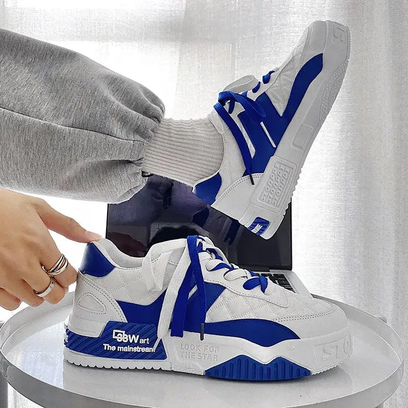 Designer Shoes for Men Trend Sneakers Two-tone Lace Up Trainers Fashion Student Sneakes Men‘s Vulcanized Casual