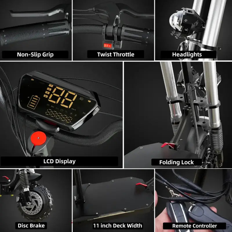 Dual Motor Folding Electric Scooter 60-80km Range Requires Shipping