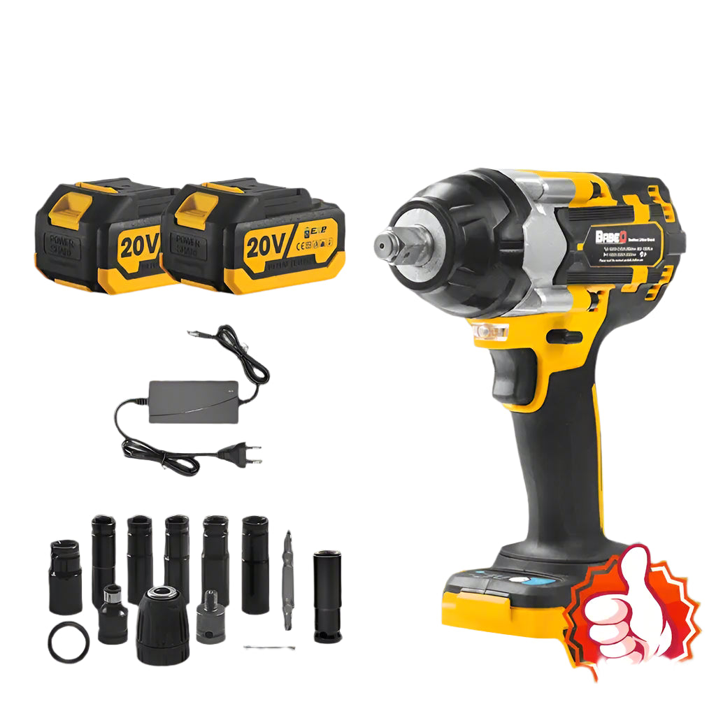 20V Electric Impact Wrench with batteries, charger, and socket attachments for versatile use