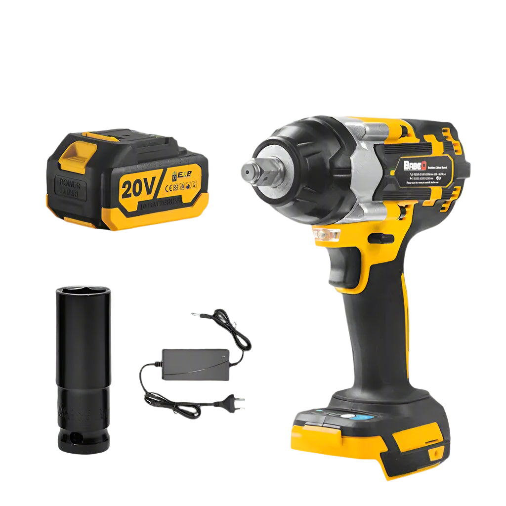 20V Electric Impact Wrench with battery, charger, and socket attachment for efficient use