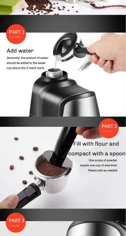 Manual coffee grinder with instructions for Italian Coffee Machine professional espresso maker