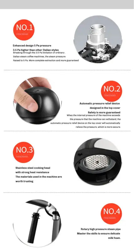Ergonomic vertical mouse with detailed views for the Electric Italian Coffee Machine