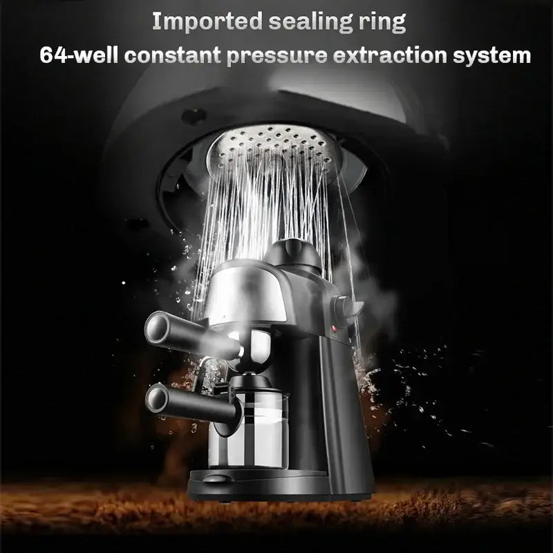 64-well constant pressure extraction system in Electric Italian Coffee Machine 5 Bar Professional Espresso Maker