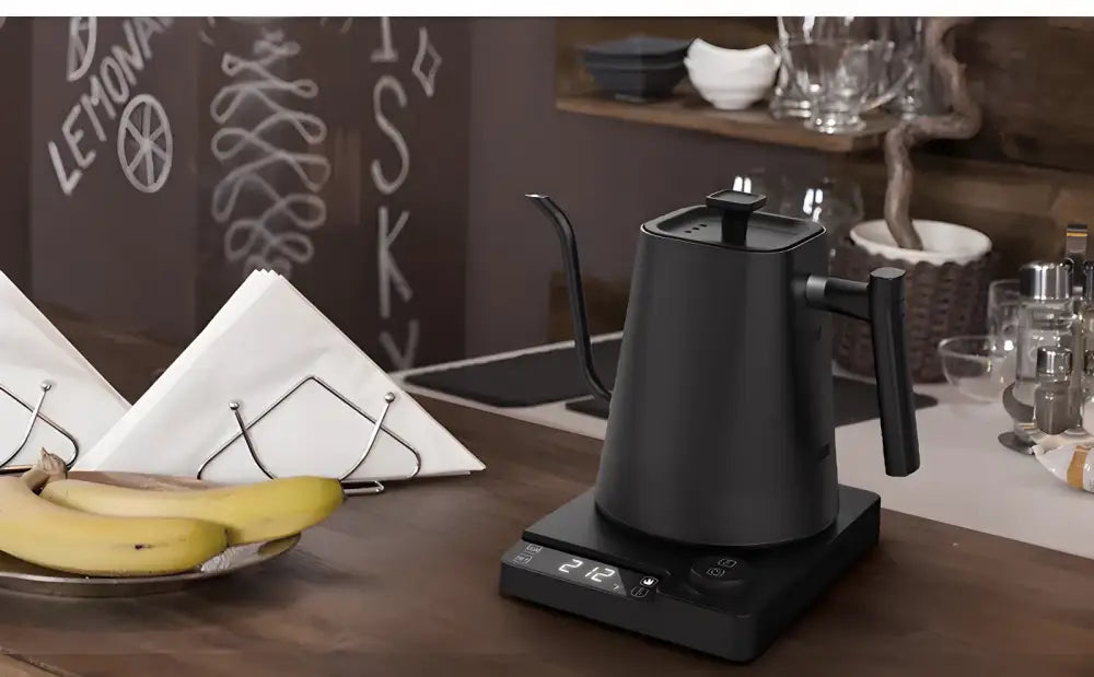 Matte black Electric Kettle 1.0 L with temperature control for goose neck hand brew